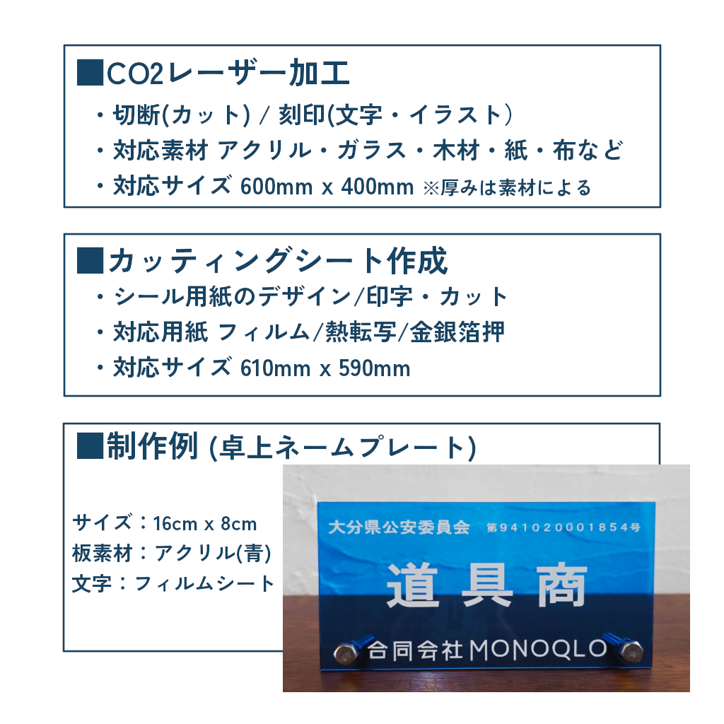 アクリル加工のイメージ